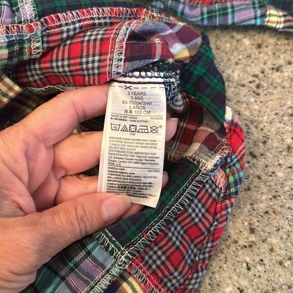 BABY GAP Madras Patchwork Plaid Button Down Shirt - Picture 3 of 8